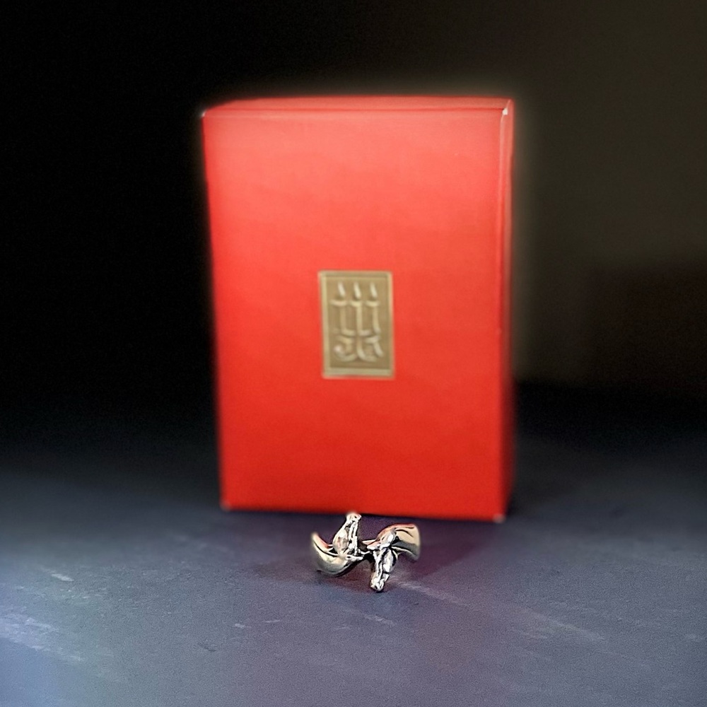 Unique James Avery Double Head Horse 925 Sterling Silver Ring Sz 7.5 - RETIRED